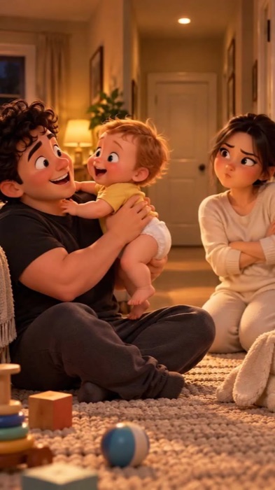 Four shots from “Mama Tries, Baby Chooses Dad”